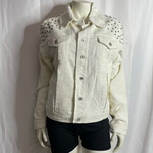 POL 100% Cotton Corduroy Feel Studded Trucker Jacket Size XL